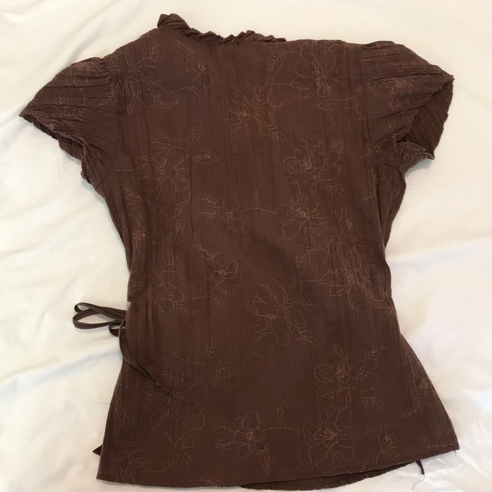 BROWN WRAP TOP - Picture 3 of 6
